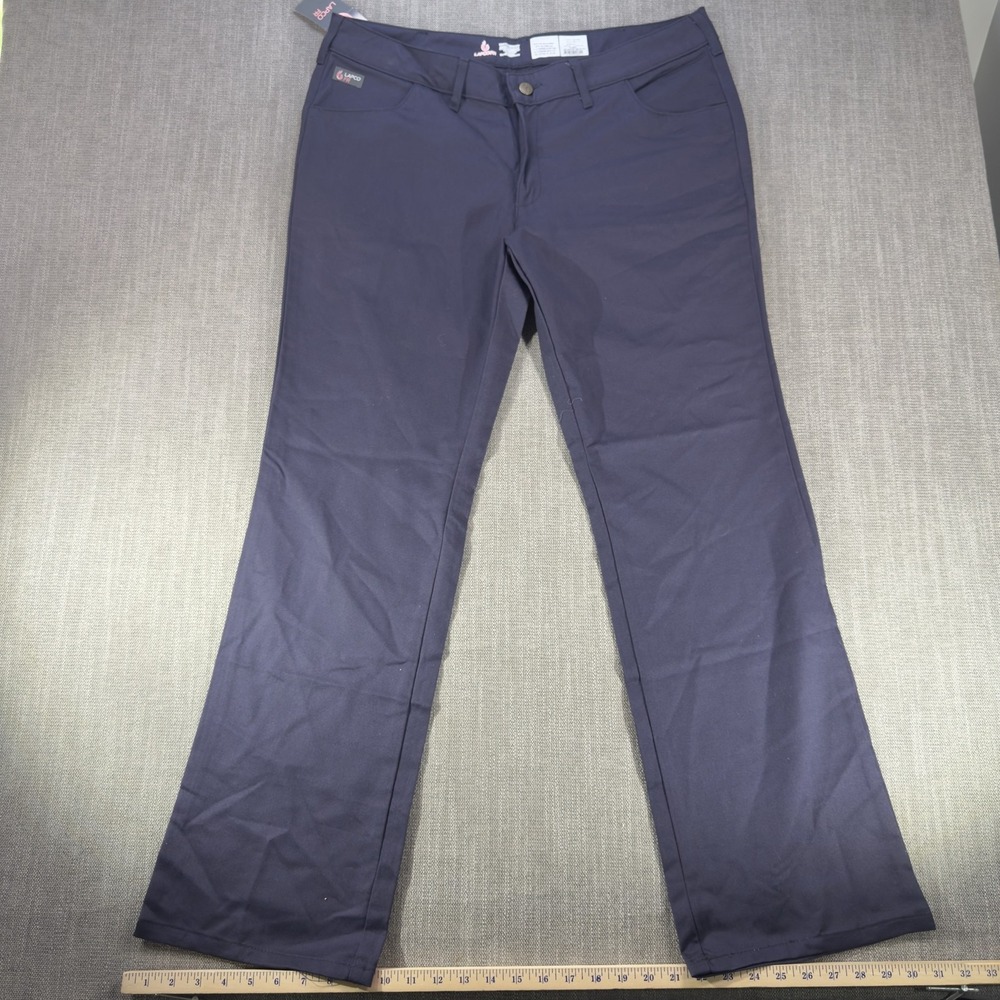 LAPCO FR Pants Mens 36x31 Blue Chino Flame Resistant Canvas Workwear Relaxed Fit